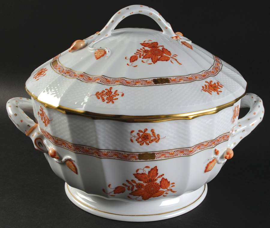 Chinese Bouquet Rust (AOG) Tureen & Lid by Herend-1