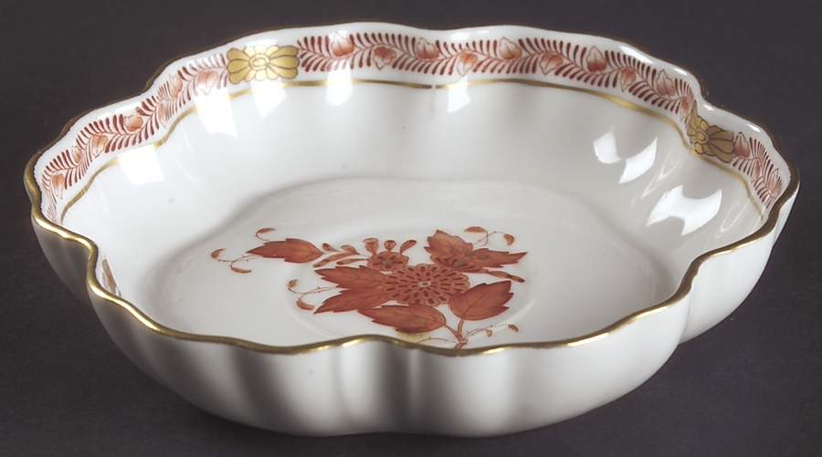 Chinese Bouquet Rust (AOG) 5' Melon Bowl by Herend-1