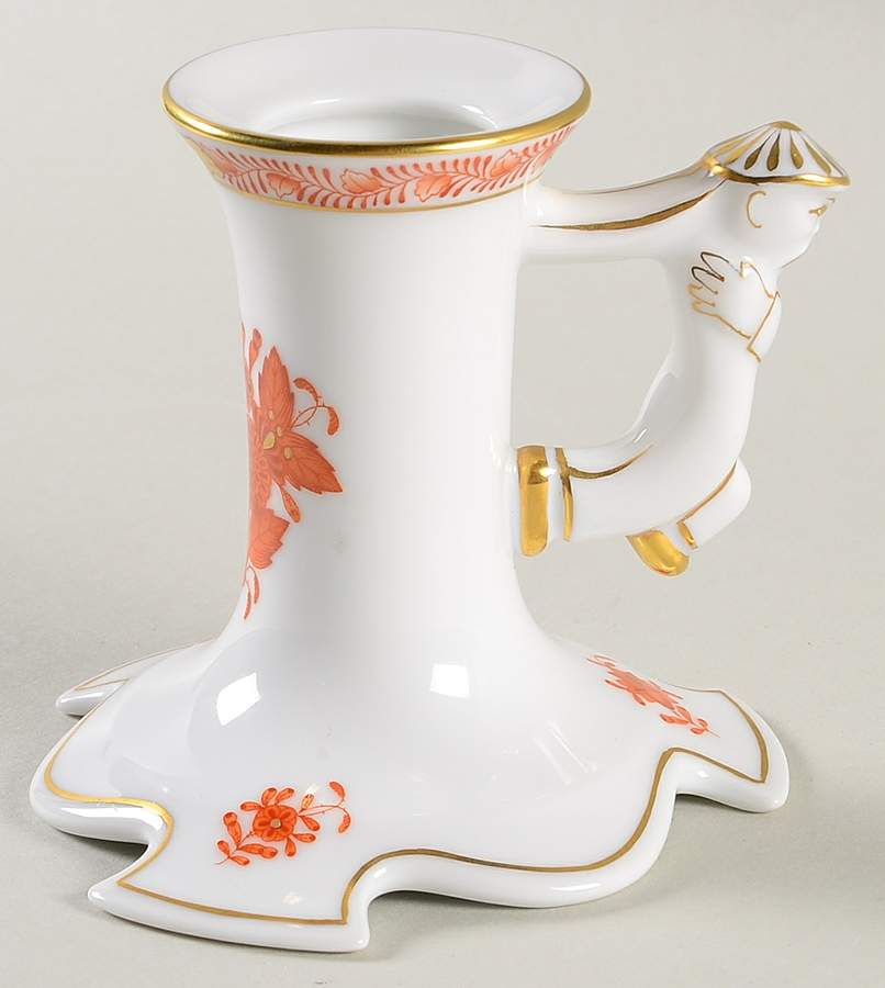 Chinese Bouquet Rust (AOG) 3" Candlestick by Herend-1