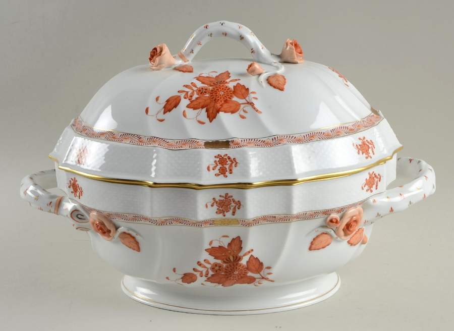 Chinese Bouquet Rust (AOG) Tureen & Lid by Herend-1
