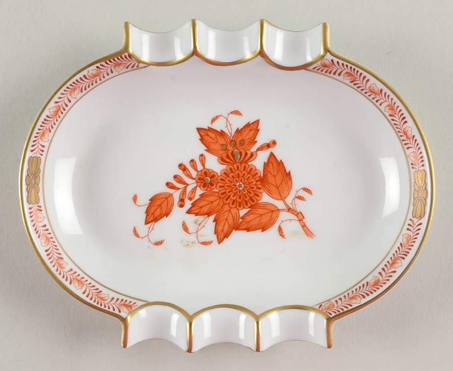 Chinese Bouquet Rust (AOG) 5" Ashtray by Herend-1