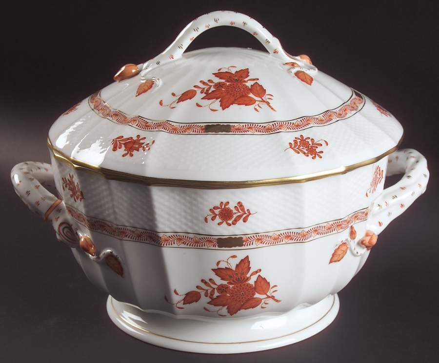 Chinese Bouquet Rust (AOG) Tureen & Lid by Herend-1