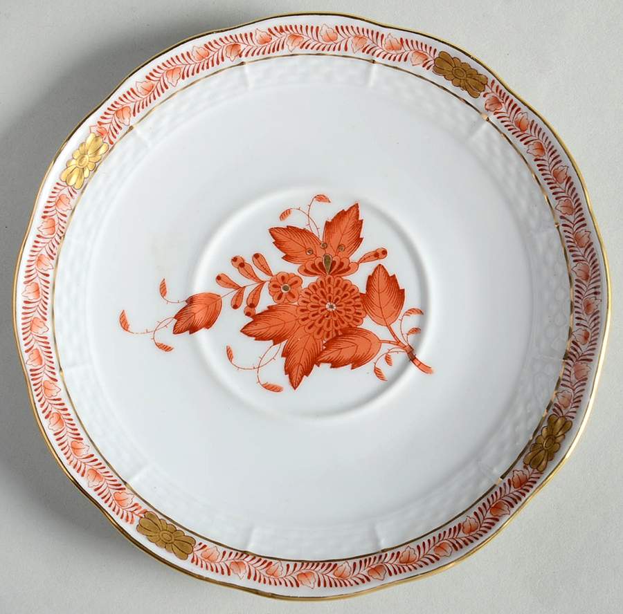 Chinese Bouquet Rust (AOG) Saucer for Bouillon Cup by Herend-1