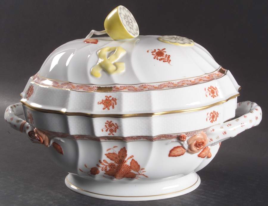Chinese Bouquet Rust (AOG) Tureen & Lid by Herend-1