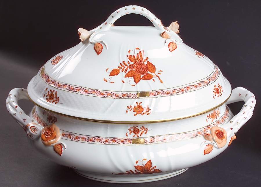Chinese Bouquet Rust (AOG) Tureen & Lid by Herend-1