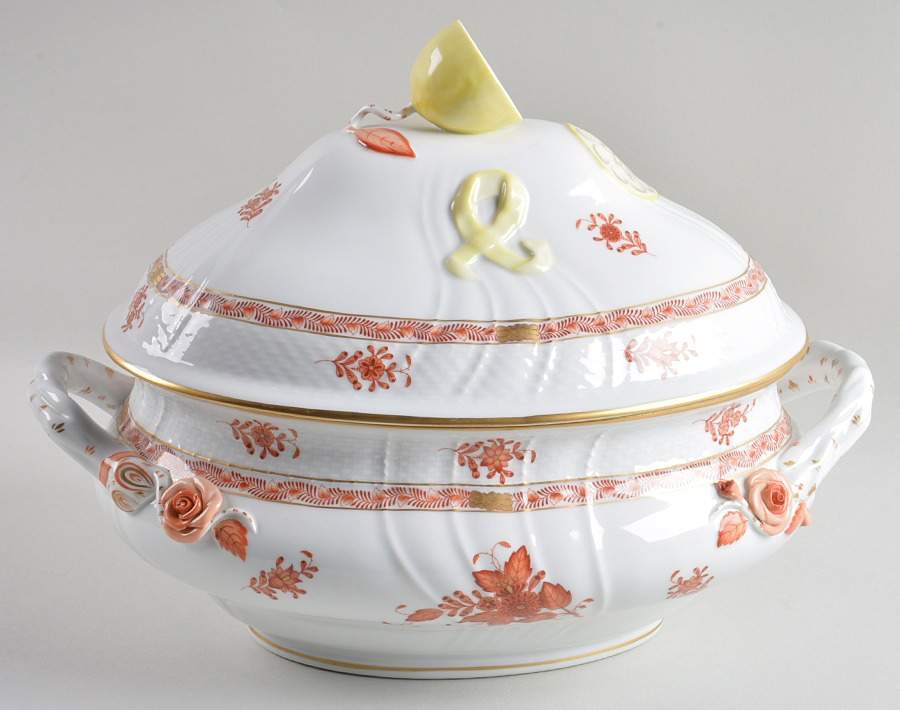 Chinese Bouquet Rust (AOG) Tureen & Lid by Herend-1