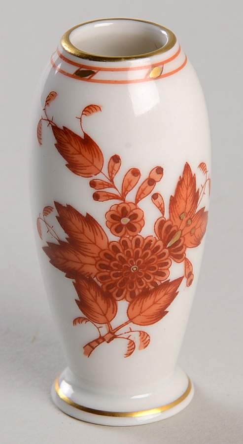 Chinese Bouquet Rust (AOG) 2" Vase by Herend-1