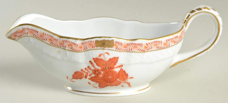 Chinese Bouquet Rust (AOG) Sauce Boat No Lid by Herend-1