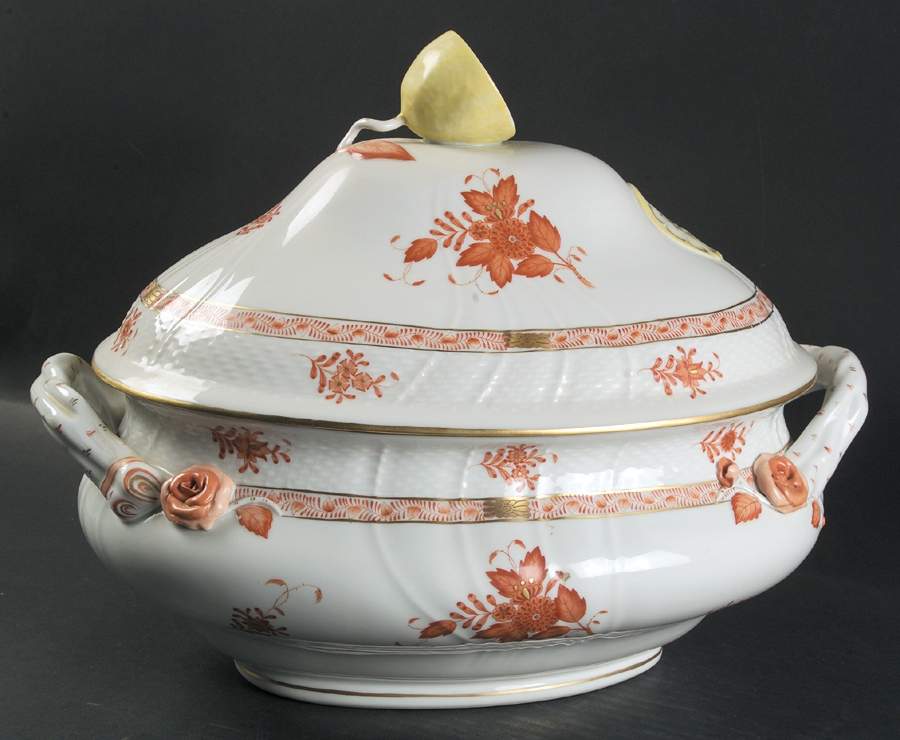 Chinese Bouquet Rust (AOG) Directoire Tureen & Lid by Herend-1