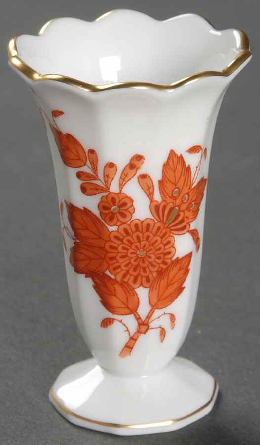 Chinese Bouquet Rust (AOG) 2" Mini Bud Vase by Herend-1