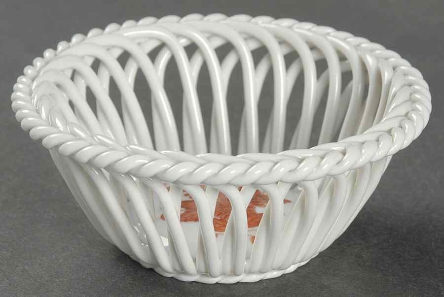Chinese Bouquet Rust (AOG) Open Weave Basket by Herend-1