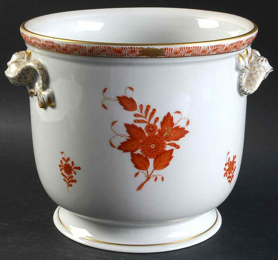 Chinese Bouquet Rust (AOG) 6" Cachepot by Herend-1