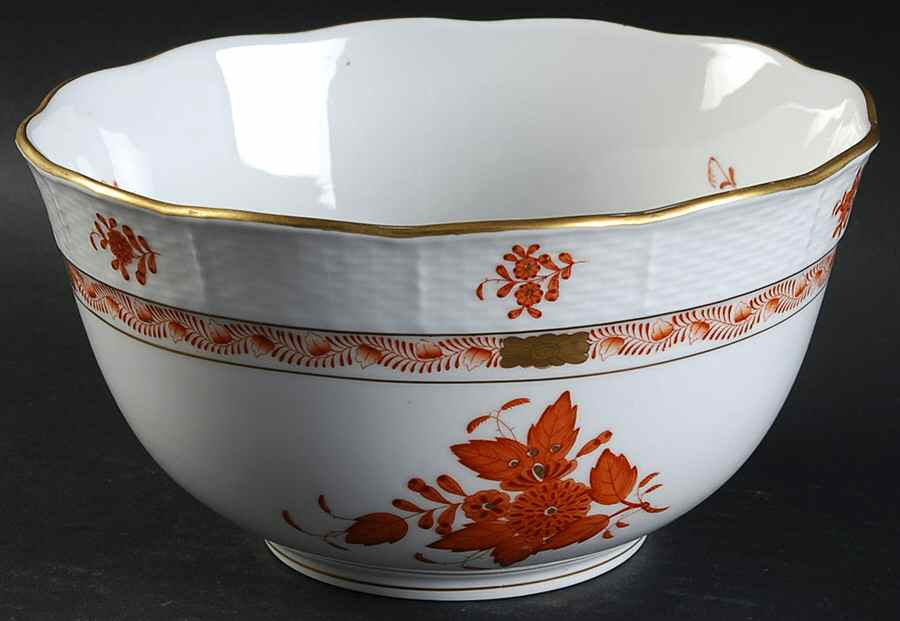 Chinese Bouquet Rust (AOG) 7" Round Vegetable Bowl by Herend-1