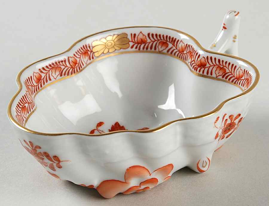 Chinese Bouquet Rust (AOG) 4" Leaf Dish by Herend-1
