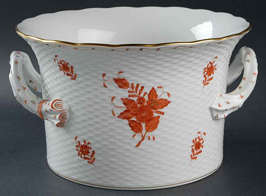 Chinese Bouquet Rust (AOG) 6" Cachepot by Herend-1