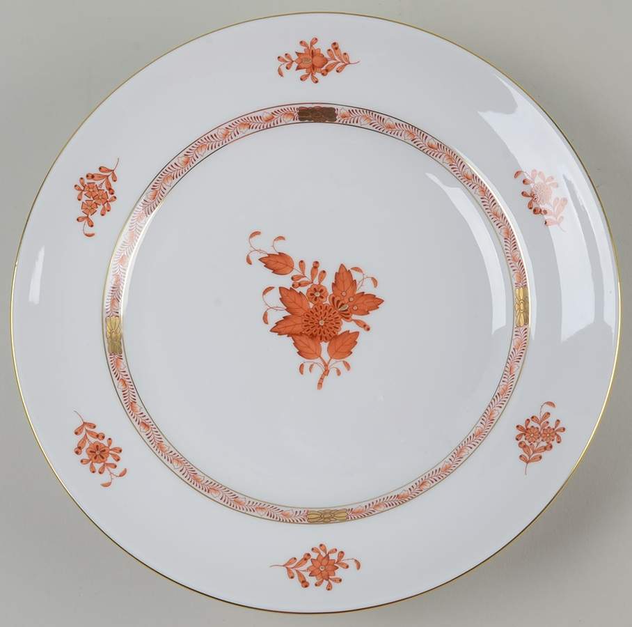 Chinese Bouquet Rust (AOG) Underplate for Dolphin Handle & Finial Tureen by Herend-1
