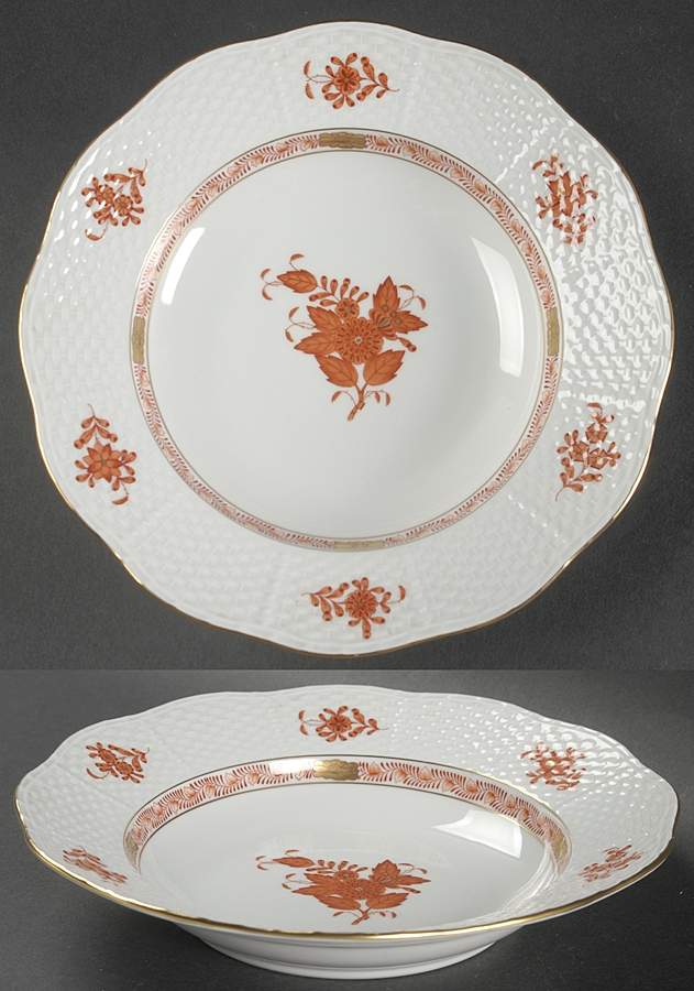 Chinese Bouquet Rust (AOG) Rim Soup Bowl by Herend-1
