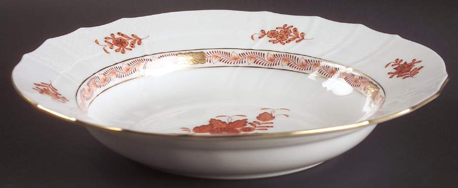 Chinese Bouquet Rust (AOG) Large Rim Soup Bowl by Herend-1