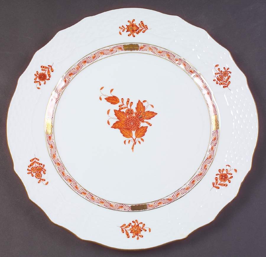 Chinese Bouquet Rust (AOG) Service Plate (Charger) by Herend-1