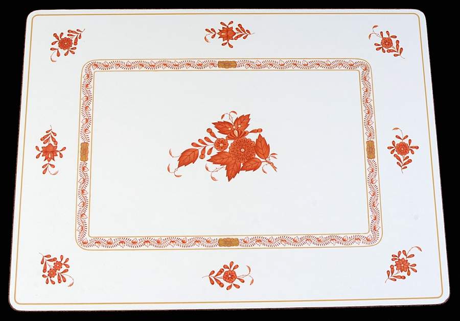 Chinese Bouquet Rust (AOG) Corkboard Placemat by Herend-1