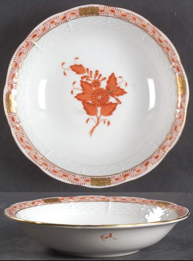 Chinese Bouquet Rust (AOG) Fruit/Dessert (Sauce) Bowl by Herend-1