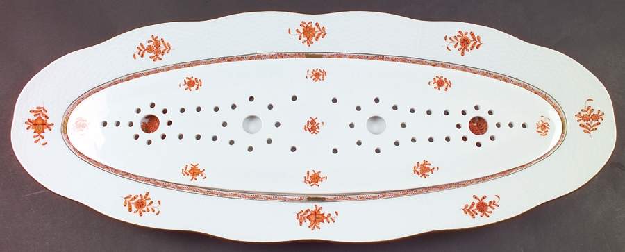 Chinese Bouquet Rust (AOG) 23" Fish Platter by Herend-1