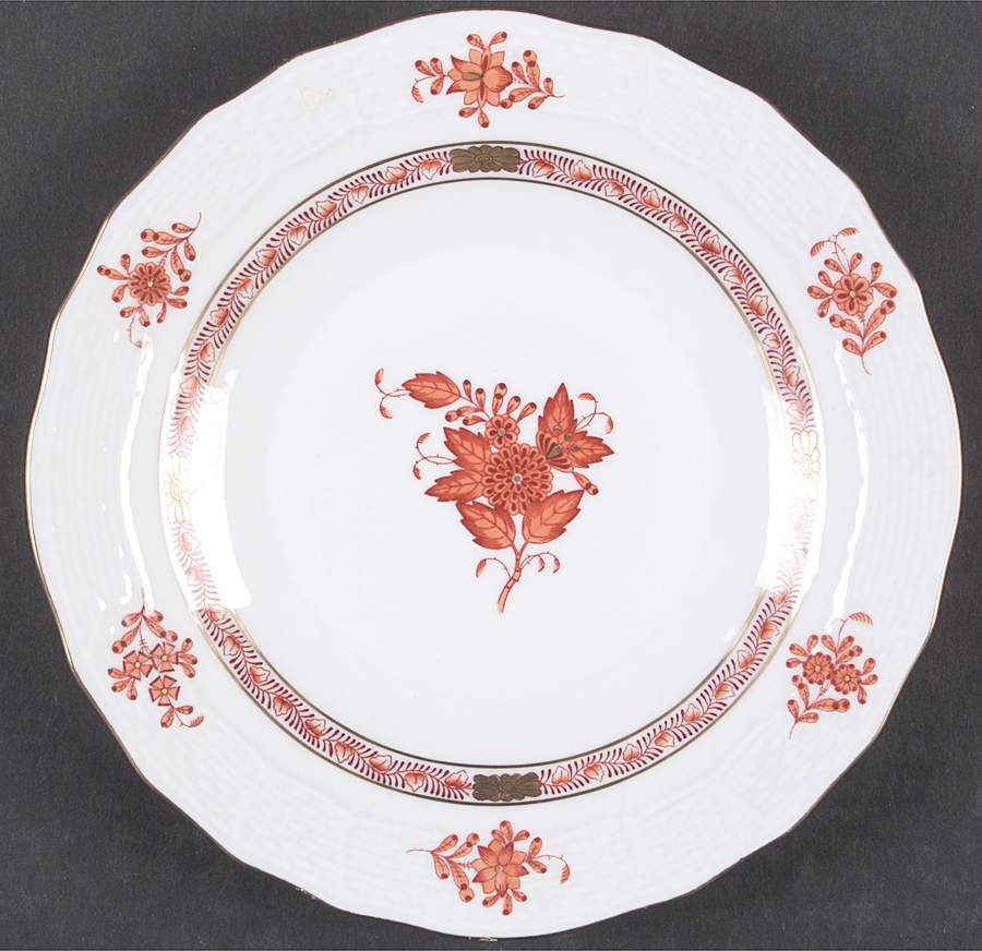 Chinese Bouquet Rust (AOG) Dessert/Pie Plate by Herend-1