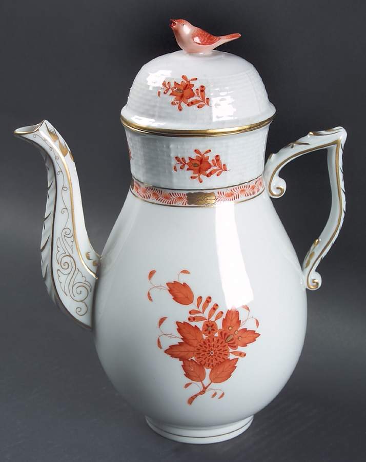 Chinese Bouquet Rust (AOG) Coffee Pot & Lid by Herend-1