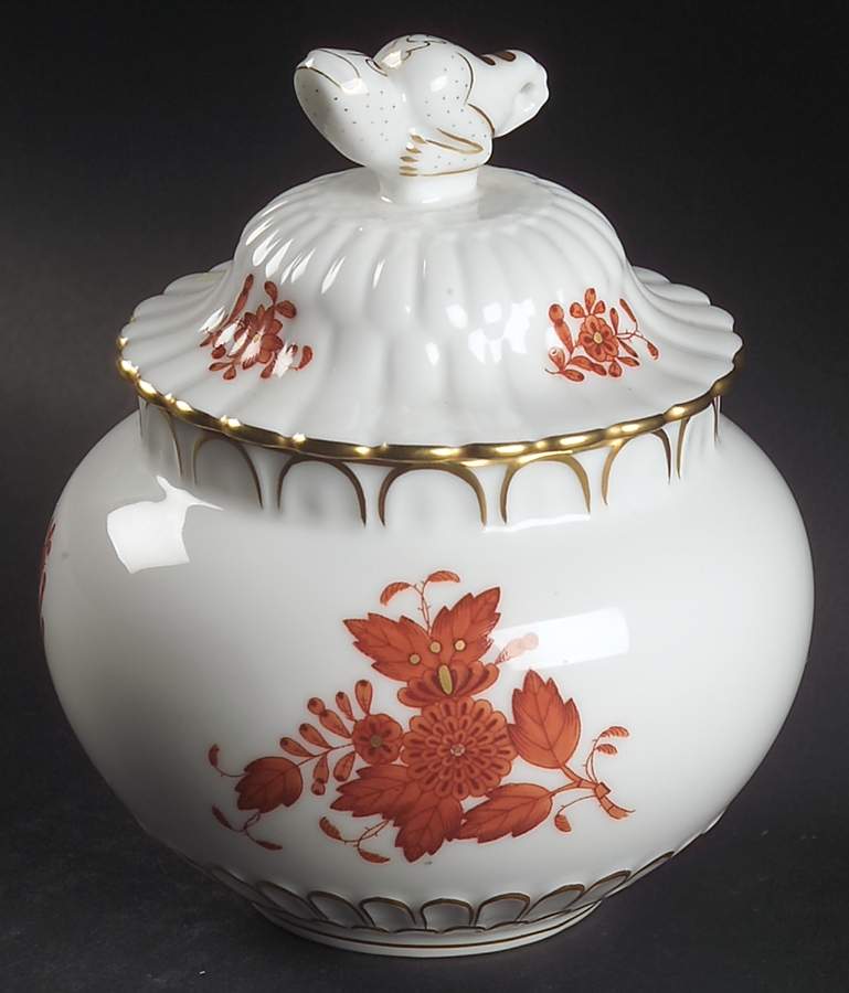 Chinese Bouquet Rust (AOG) Candy Box & Lid by Herend-1