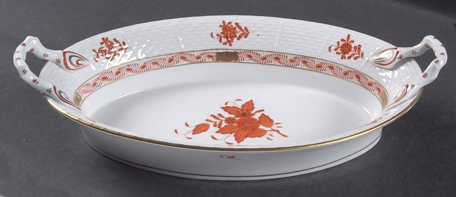 Chinese Bouquet Rust (AOG) Bread Tray by Herend-1