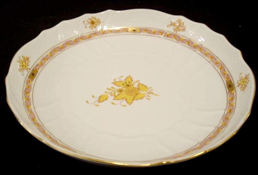 Chinese Bouquet Yellow (AJ) 10" Round Vegetable Bowl by Herend-1
