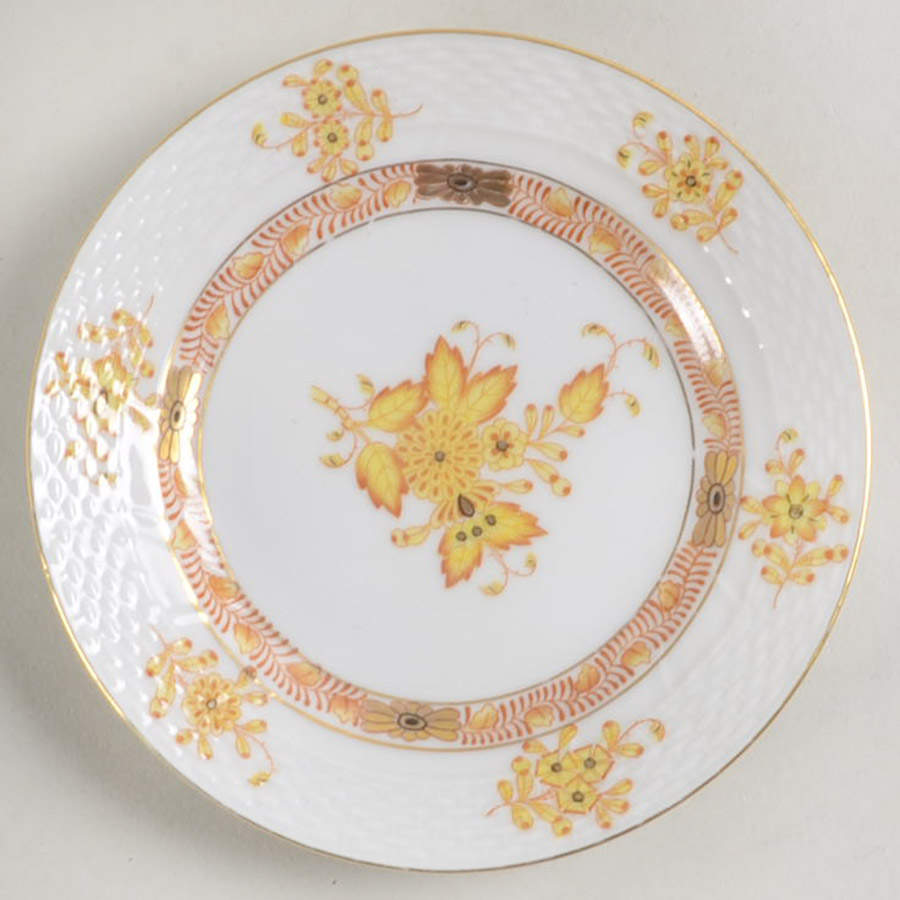 Chinese Bouquet Yellow (AJ) Small Bread & Butter Plate by Herend-1