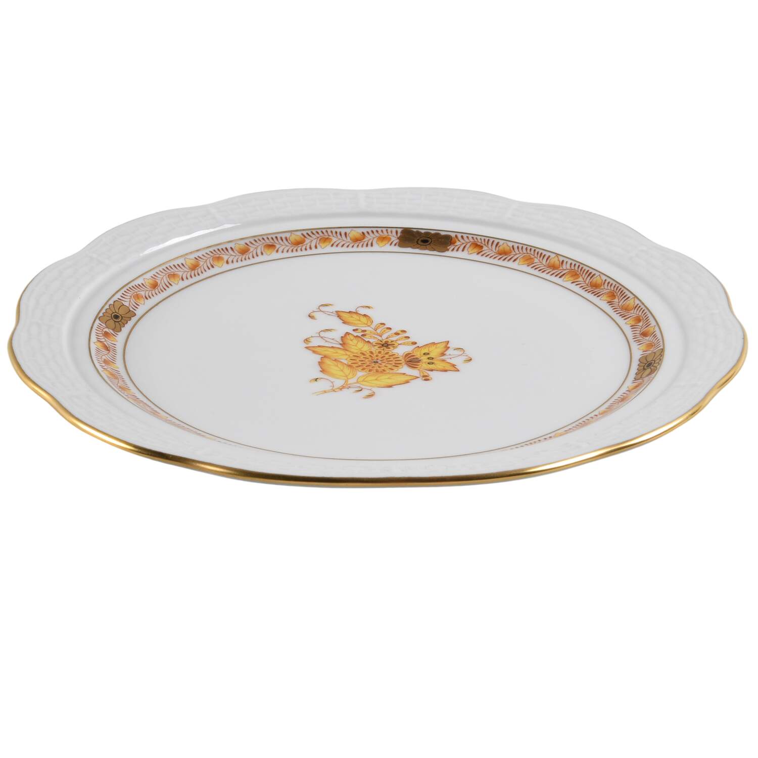 Chinese Bouquet Yellow (AJ) Muffin Dish No Lid by Herend-1