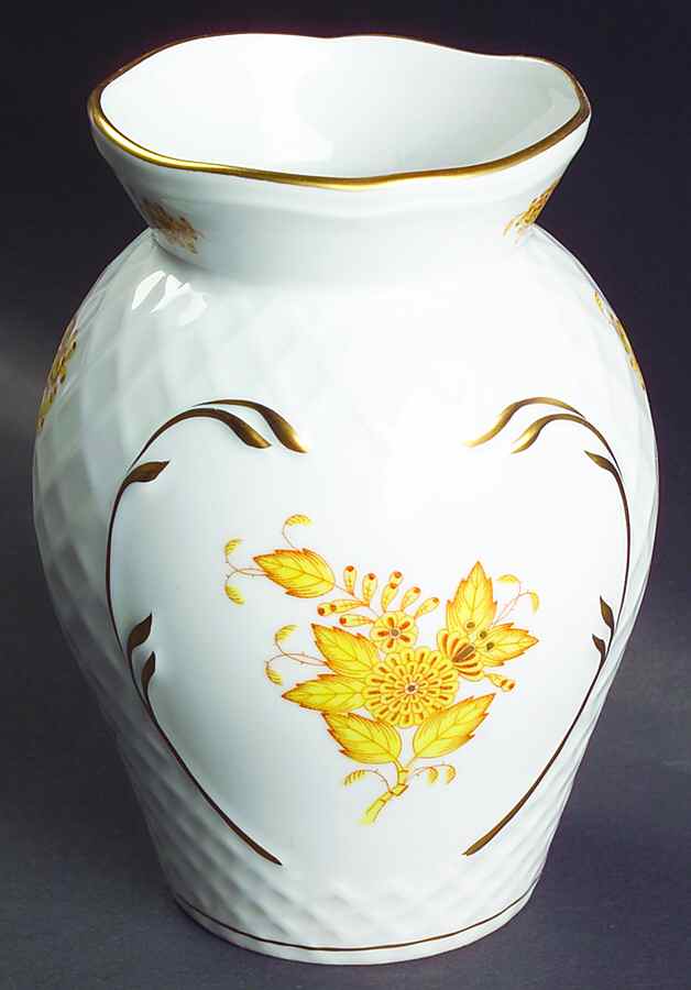 Chinese Bouquet Yellow (AJ) 5" Vase by Herend-1