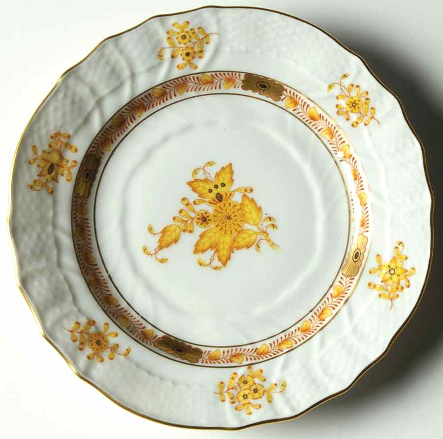 Chinese Bouquet Yellow (AJ) Bread & Butter Plate by Herend-1