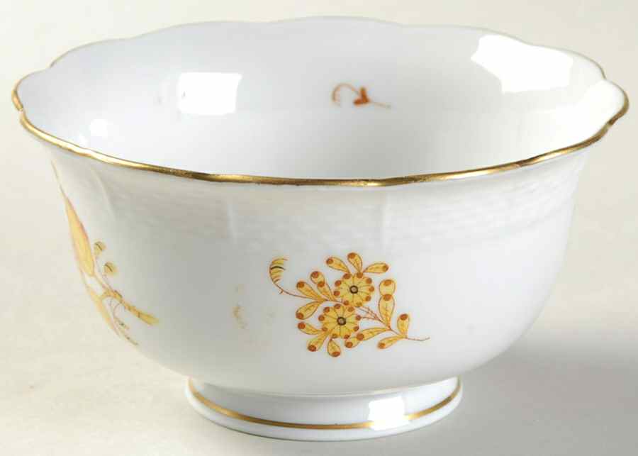 Chinese Bouquet Yellow (AJ) Open Sugar Bowl by Herend-1
