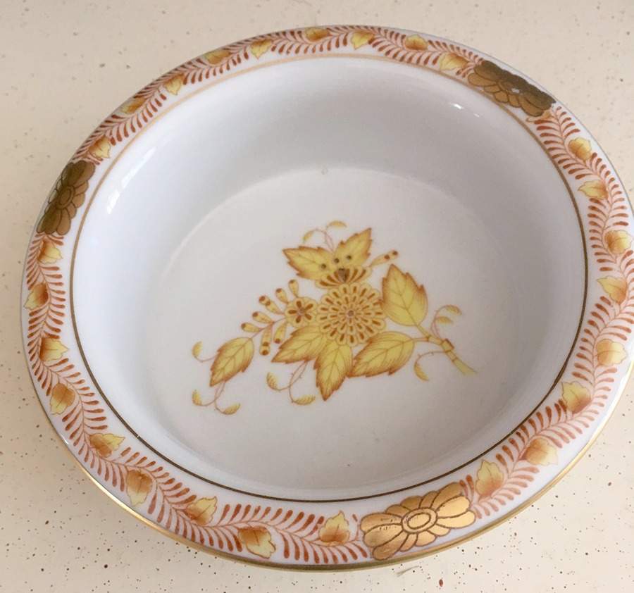 Chinese Bouquet Yellow (AJ) Center Piece for 7 Pc Hors D'Ouevre Set by Herend-1