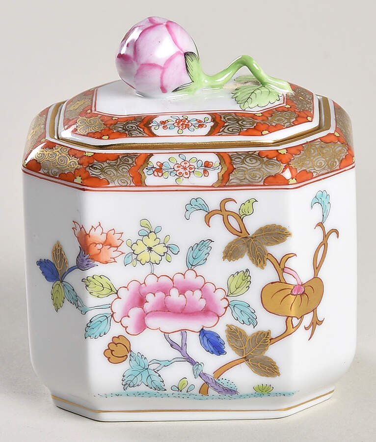 Chinois (Sh) Mini Sugar Bowl & Lid by Herend-1