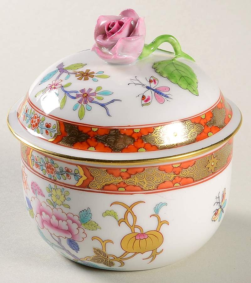 Chinois (Sh) Sugar Bowl & Lid by Herend-1