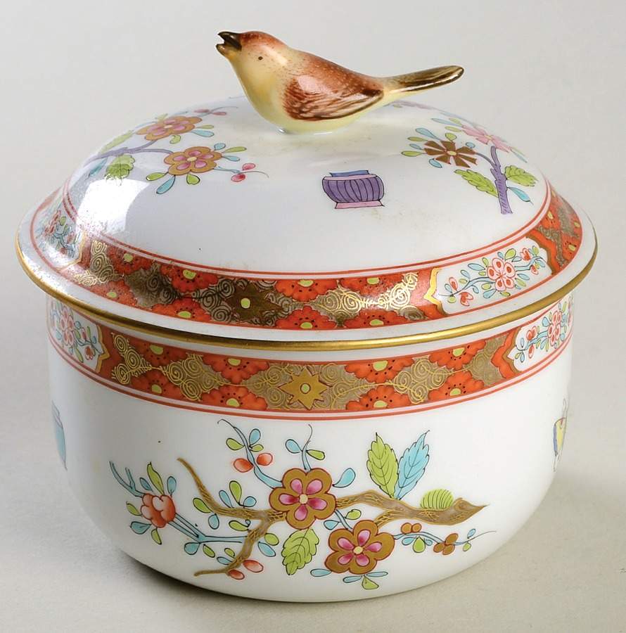 Chinois (Sh) Sugar Bowl & Lid by Herend-1