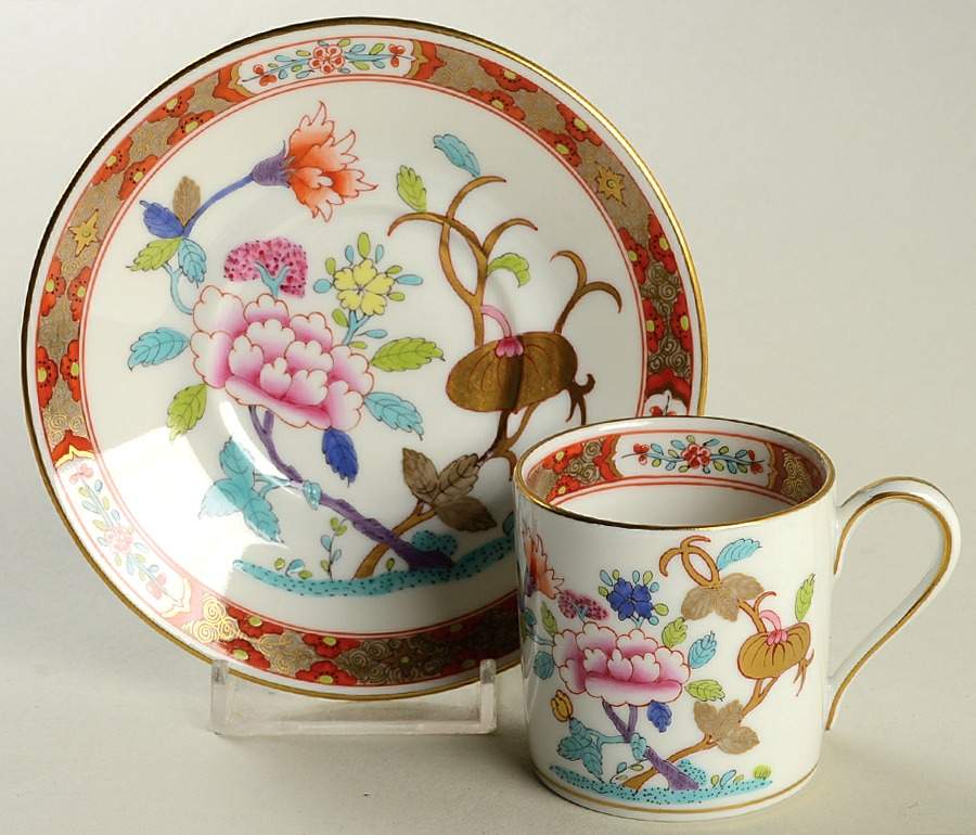 Chinois (Sh) Flat Demitasse Cup & Saucer Set by Herend-1
