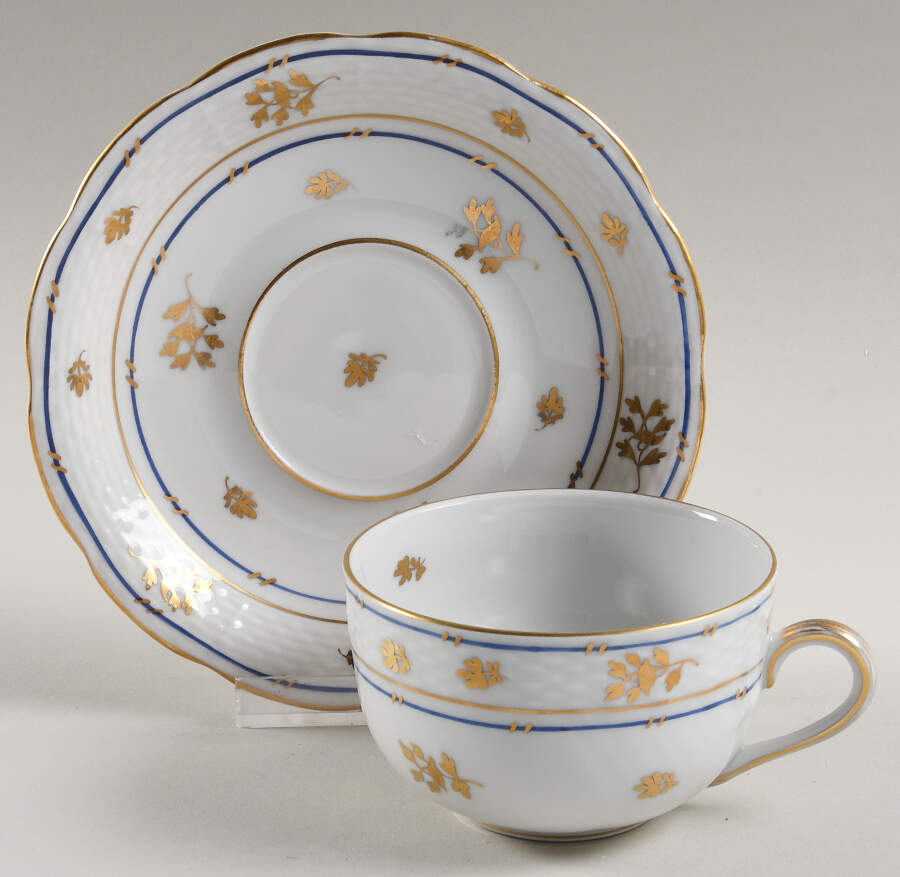 Coronation (Bat) Flat Cup & Saucer Set by Herend-1