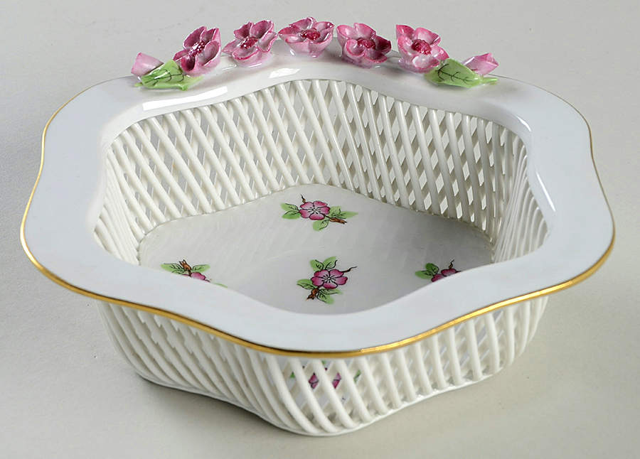 Eton 6" Round Open Weave Basket by Herend-1