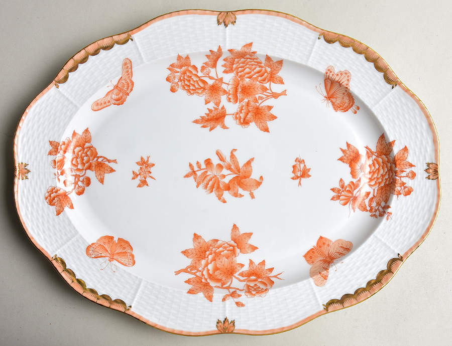 Fortuna (Vboh) 14" Oval Serving Platter by Herend-1