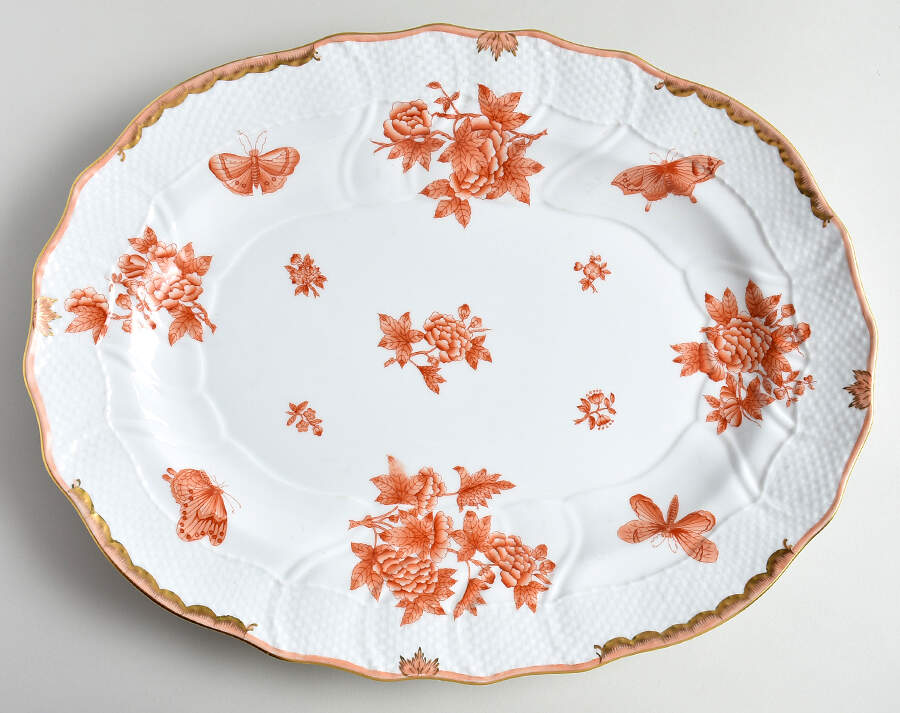 Fortuna (Vboh) 16" Oval Serving Platter by Herend-1