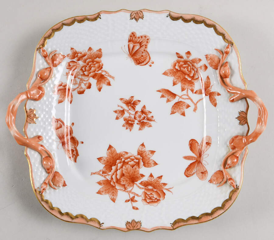 Fortuna (Vboh) Square Handled Cake Plate by Herend-1