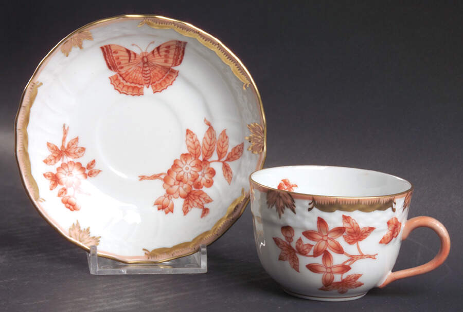 Fortuna (Vboh) Flat Demitasse Cup & Saucer Set by Herend-1
