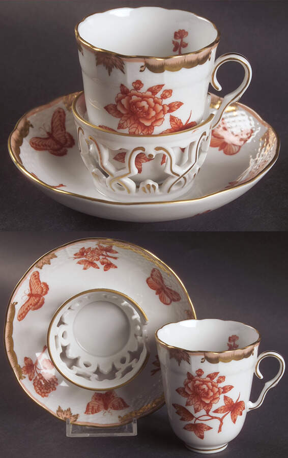 Fortuna (Vboh) Trembleuse Cup & Saucer Set by Herend-1