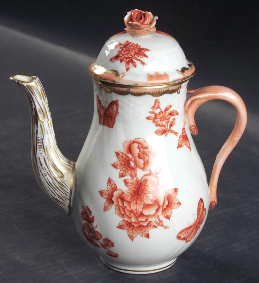 Fortuna (Vboh) Small Coffee Pot & Lid by Herend-1