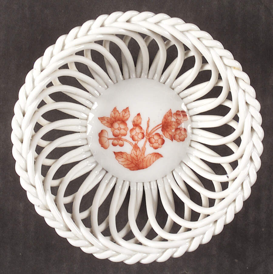 Fortuna (Vboh) 5" Open Weave Basket by Herend-1